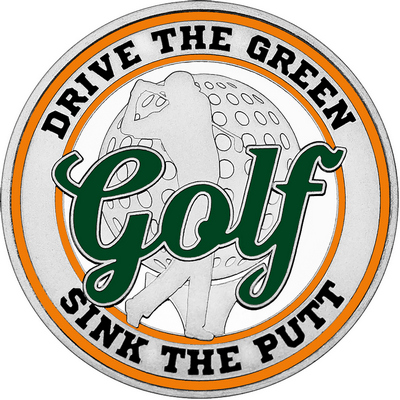 Dark Green "Golf" with Orange Outer Circular Borders